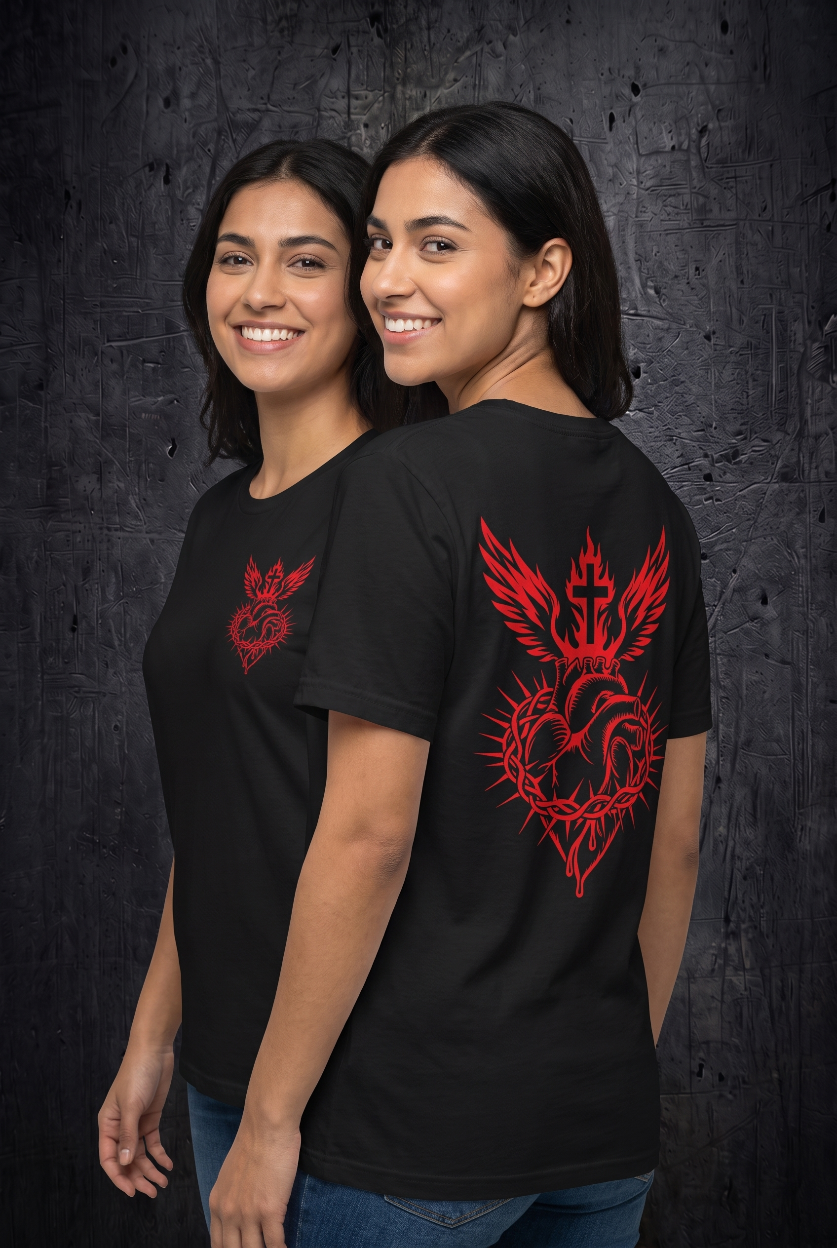 Sacred Heart Crest Tee - Double Sided