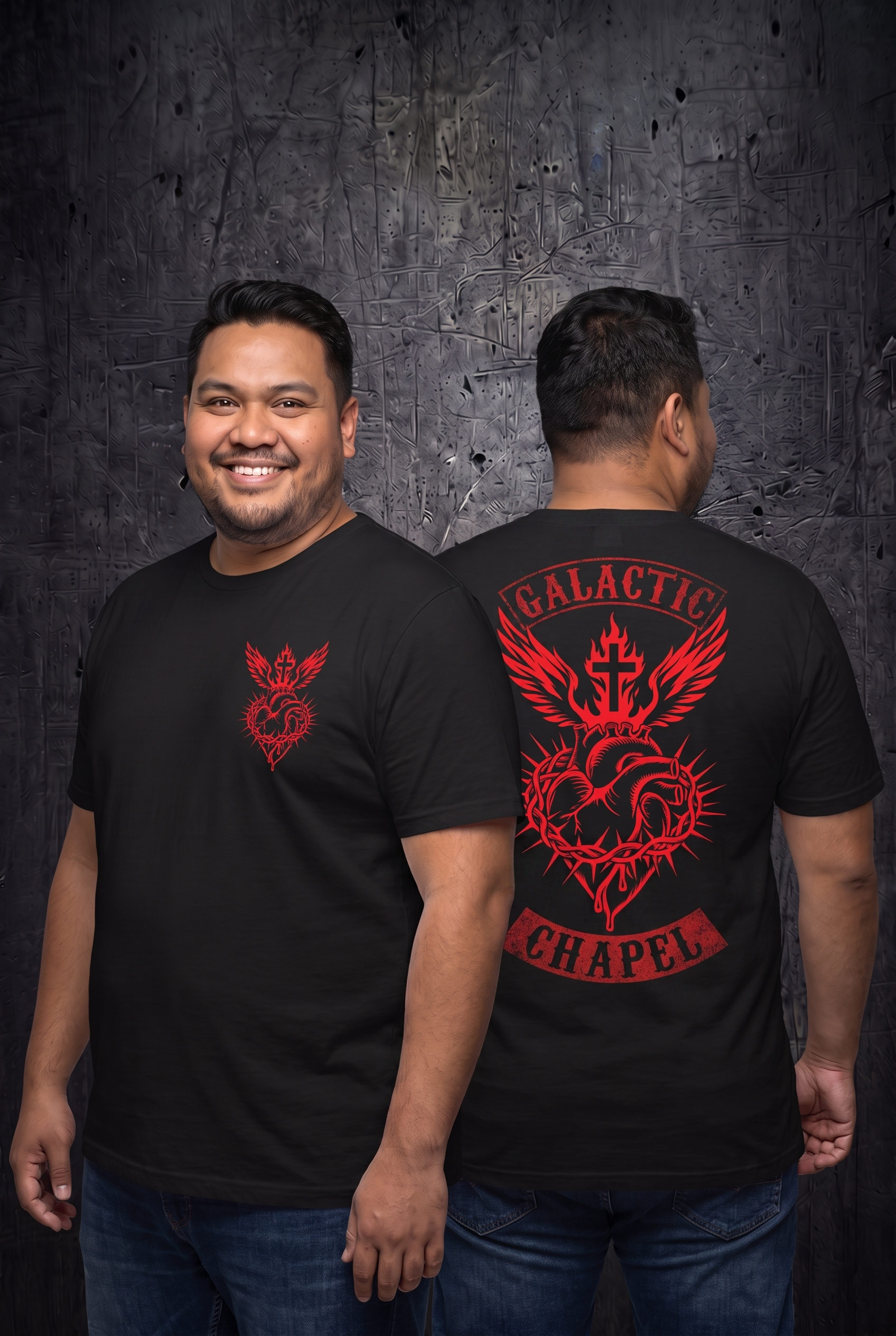 Sacred Heart Crest Tee - Double Sided